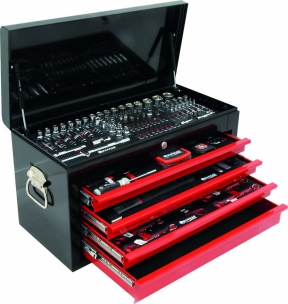 Coffre de servante 4 tiroirs composé de 192 outils - modules finition carbone