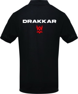 Polo noir taille M homme - Drakkar logo rouge
