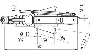 Commande de freinage avec semelle en V 1500/2700kg