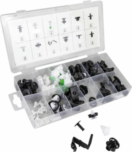 Clips de fixation en PVC - pour panneau de porte / tapisserie - coffret de 79 pcs