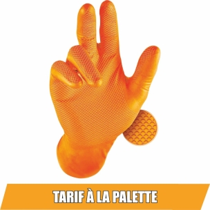 Gants jetables nitrile 240mm 0,15mm orange T9 - Boîte de 50 pcs