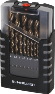 Coffret PVC de 19 forets métaux HSS 5% cobalt taillés meulés de 1 à 10mm