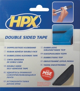 Ruban adhésif double face noir 12mmx10m 25N