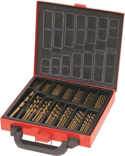 Valise métallique 120 forets métaux HSS 5% cobalt taillés meulés de 1 à 10mm Valise métallique 120 forets métaux HSS 5% cobalt taillés meulés de 1 à 10mm