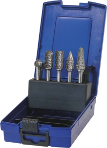 Fraise métallique sur tige Ø tête 12,7mm - coffret PVC de 5 pcs