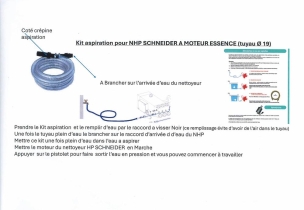 Kit aspiration Ø 19mm longueur 4m avec crépine et clapet AR