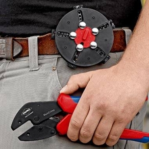 Pince à sertir 250mm automatique 5 machoires interchangeables bi-matière - coffret blister