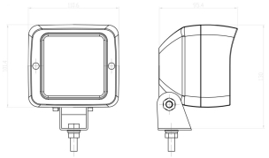 Phare de travail carré 12/24V