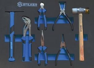 Servante d'atelier 7 tiroirs composée de 147 outils - modules mousse