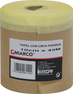 Ruban de masquage 80°C avec papier kraft 100mm - lot de 60 rouleaux de 45m