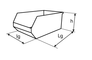 Boîte à bec pliable bleue 236x160x130mm - lot de 5 pcs