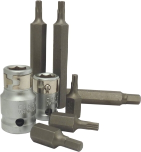 Embout hexagonal 10mm XZN/hexagonal/Torx® avec 2 douilles 1/2 et 3/8" porte embout - coffret métallique de 40 pcs