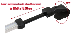 Baladeuse "capot" LED 1000 lumens rechargeable