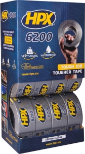 Ruban adhésif/toile américaine argent 0,30x48mm 25m - présentoir de 12 pcs