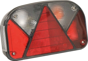 Feu arrière rectangle droit 12V 4 fonctions 240x140mm