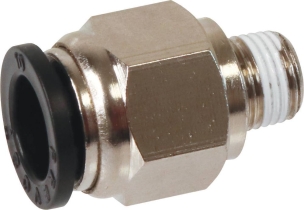 Raccord instantané métallique droit mâle conique 1/8" pour tuyau rilsan 10mm - lot de 10 pcs