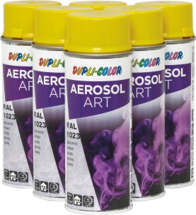Peinture RAL 1023 jaune signalisation - lot de 6 aérosols de 400ml