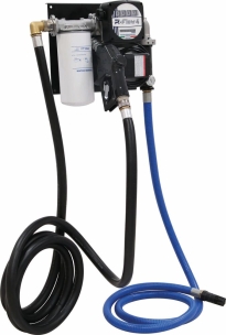 Pompe à gasoil 230V 100 l/min avec pistolet automatique/volucompteur mécanique/filtre - station murale