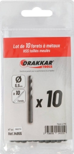 Foret à métaux HSS 5,5mm - lot de 10 pcs