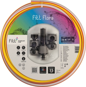 Tuyau d'eau multi-usage renforcé jaune 15mm 15m - en kit avec accessoires Tuyau d'eau multi-usage renforcé jaune 15mm 15m - en kit avec accessoires