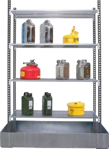 Etagère grand modèle avec bac de rétention galva 179L