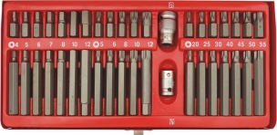 Embout hexagonal 10mm XZN/hexagonal/Torx® avec 2 douilles 1/2 et 3/8" porte embout - coffret métallique de 40 pcs