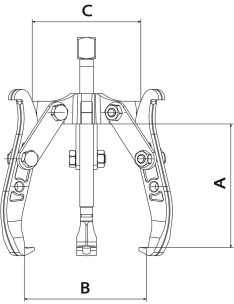 Extracteur combiné 2 ou 3 griffes réversibles 240mm 7T