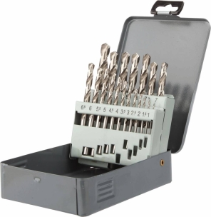 Coffret métal de 19 forets HSS taillé-meulés PRO Ø1 à 10mm par 0,5mm
