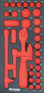 Module mousse vide - finition carbone pour douilles 1/2"