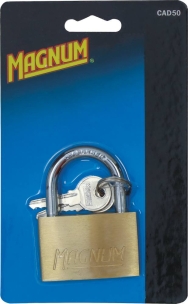 Cadenas corps laiton 50mm anse acier 2 clés - blister