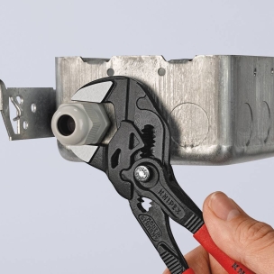 Pince clé grise gainée 250mm avec bouton poussoir - carte