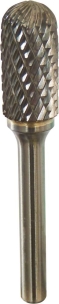 Fraise métallique cylindrique à bout arrondi sur tige 6mm