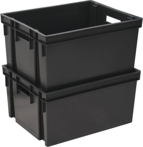 Bac de rangement gris 30L 441x345x235mm