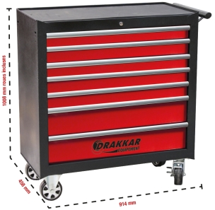 Servante XXL 7 tiroirs 914x458x1008mm