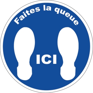 Panneau faites la queue ici adhésif pour sol 400mm