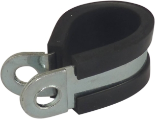 Collier acier zingué 12mm avec protection caoutchouc 8mm