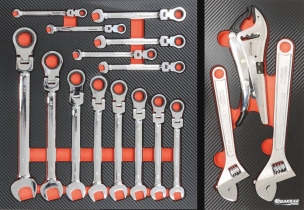 Servante d'atelier 7 tiroirs composée de 207 outils - modules carbone