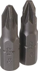 Embout hexagonal 1/4"x25mm avec empreinte Pozidriv® PZ2 - lot de 2 pcs