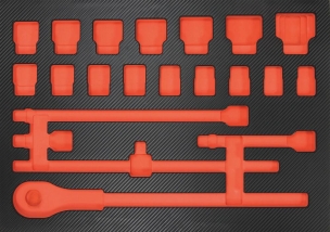 Module mousse 567x402mm carbone vide pour douilles/cliquet 3/4"