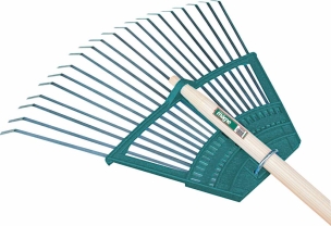 Balai gazon 480mm bi-matière fil plat avec manche 150cm