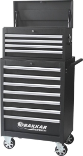 Coffre 4 tiroirs argents pour servante 660x306x377mm pour réf.09144