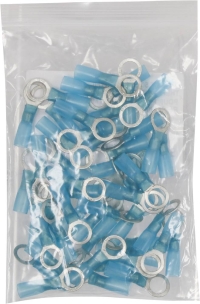 Cosse à oeil isolée thermorétractable bleue M8 - lot de 50 pcs