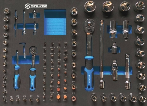 Servante d'atelier 7 tiroirs composée de 147 outils - modules mousse