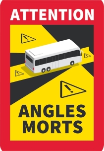 Panneau angles morts pour bus – autocollants 170x250mm - lot de 3 pcs