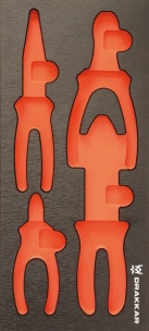 Module mousse 395x178mm métal vide pour pinces coupante/universelle/à sertir KNIPEX