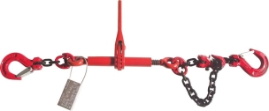 Tendeur d'arrimage à cliquet 6,3T 3,5m avec chaîne 10mm ajustable et 2 crochets