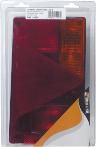 Feu arrière rectangle gauche 12V 6 fonctions 235x135mm - blister