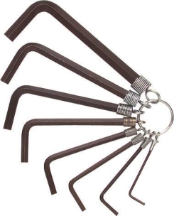 Clés mâles coudées hexagonales de 1,5 à 12mm - anneau de 12 pcs sur carte