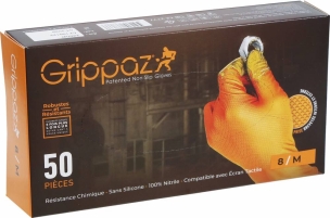 Gants jetables nitrile orange T8 - Boîte de 50 pcs