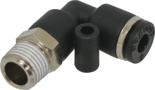 Raccord instantané polymère coudé conique 1/8" orientable pour tuyau 4mm - lot de 10 pcs